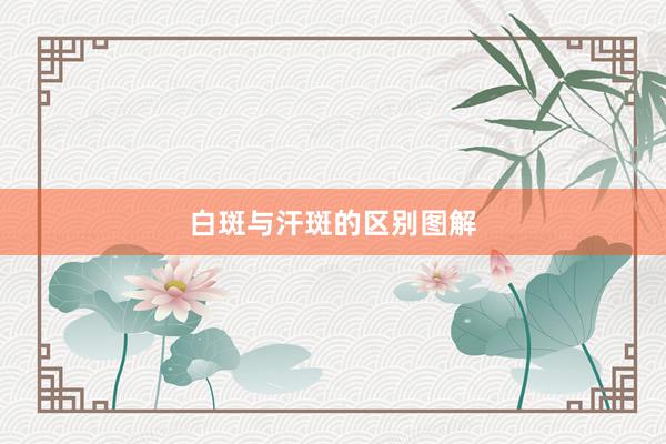 白斑与汗斑的区别图解